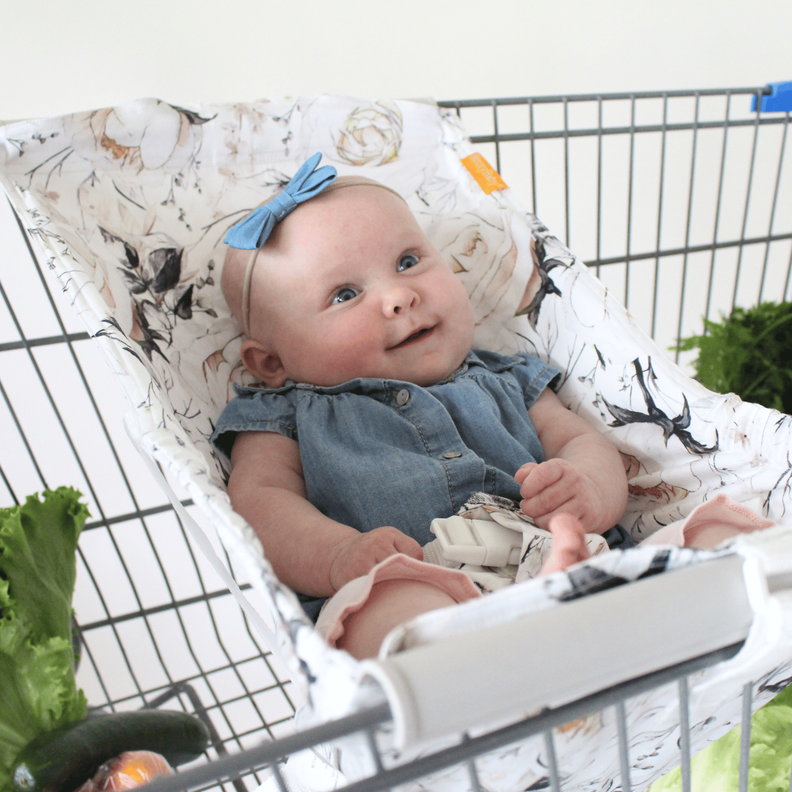 Baby Shopping Cart Hammock | Coming Up Roses Beautiful Floral Print
