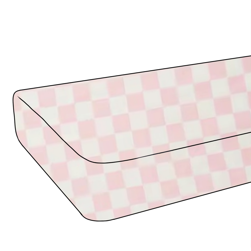 Sugar Pink & White Checkered Crib Sheet