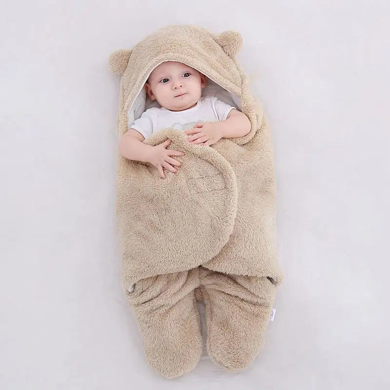 Baby Sleeping Bag Ultra-Soft Fluffy Fleece Newborn Receiving Blanket Infant Boys Girls ClothesSleeping Nursery Wrap Swaddle