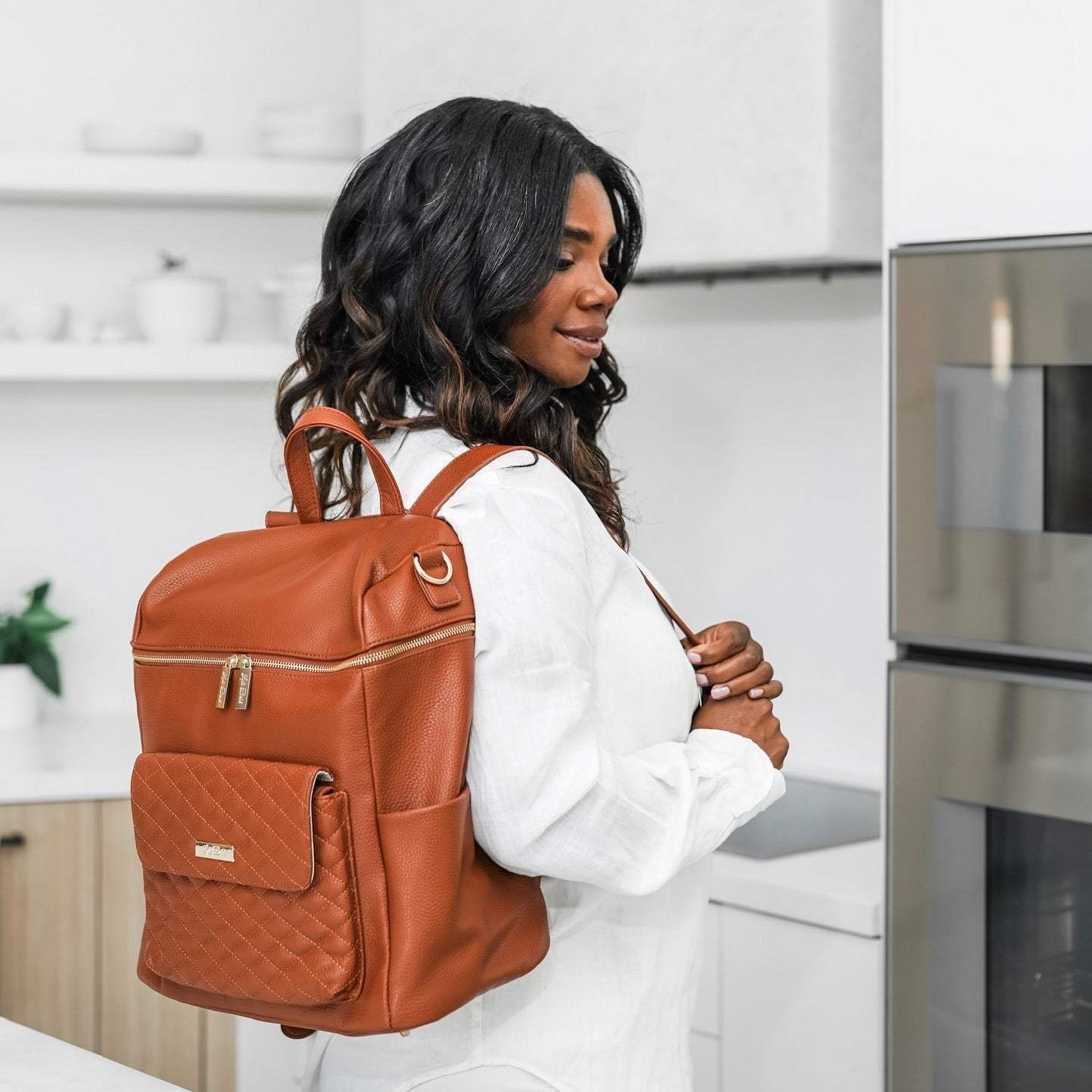 Monaco Diaper Bag | Caramel Brown
