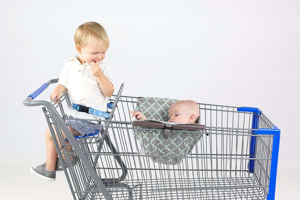 Baby Shopping Cart Hammock | Gray/Aqua