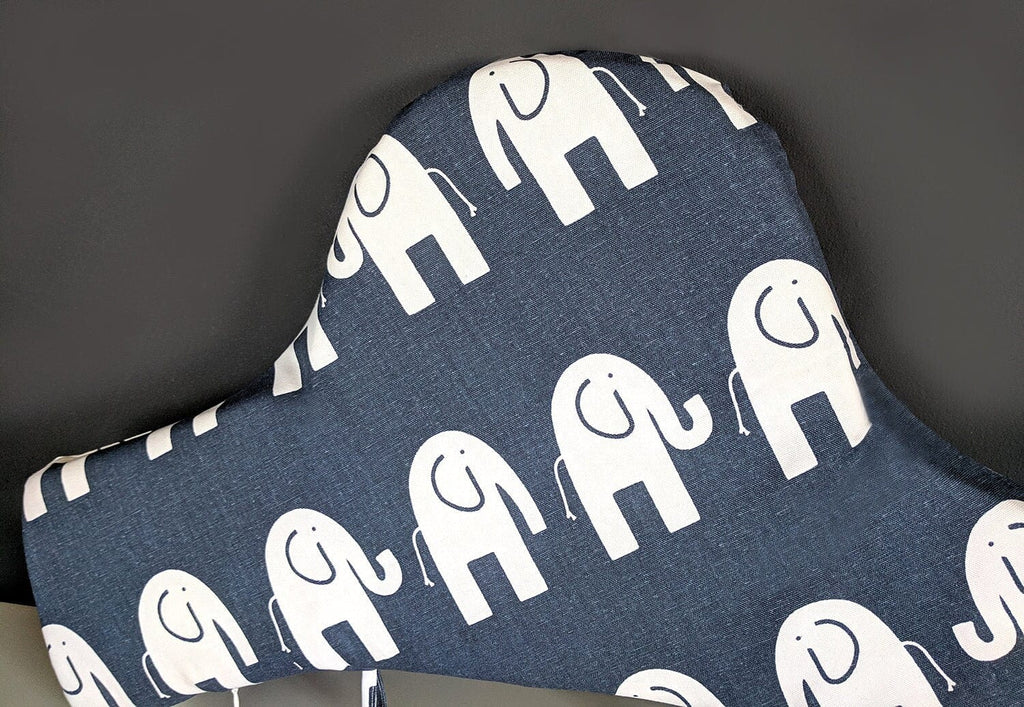 SALE IKEA Highchair Cushion Cover for Klammig, Pyttig, Antilop Elephant Navy Blue